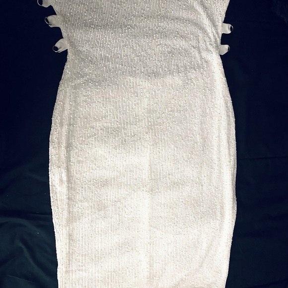Ladies a White Sequins Dress XL - Picture 4 of 6